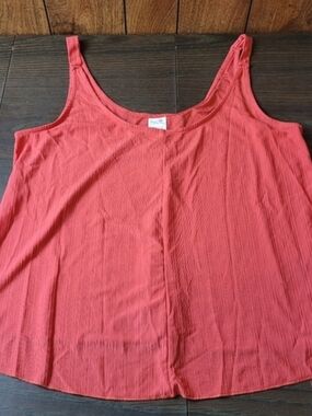 Secret Treasures Coral Ribbed Scoop Sleep Tank Top Large